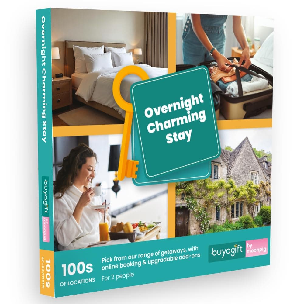Buyagift One Night Charming Escape Gift Experience Box - 290 hotel and glamping overnight stays for two people