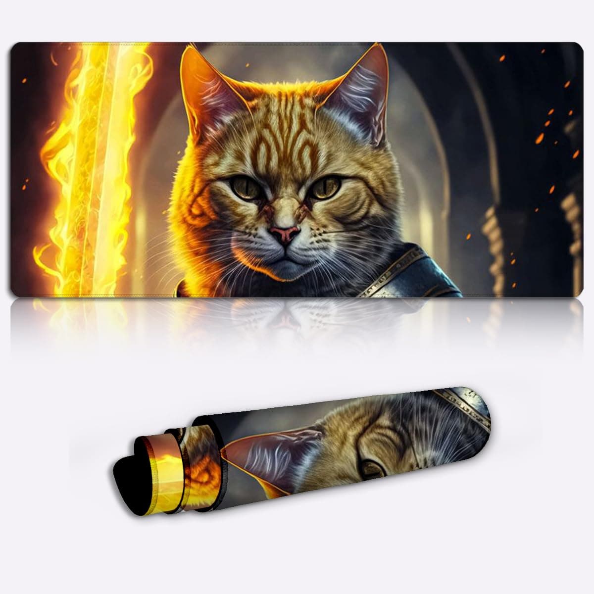 Gaming Mouse Pad Mat Cato the Dungeon Master Large Desk Pad (60x35x0.3) cm Extended Mousepad Smooth Cloth Surface Desktop Pad Suitable for Gamers