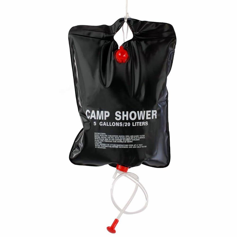 Portable Outdoor Solar Shower Bag for Camping, Tent and Sports, 20 Litres (5 Gallons) Solar Heating