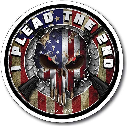 I Plead The 2ND Vinyl Decal Skull Sticker Gun Rights Molon Labe 2nd Amendment