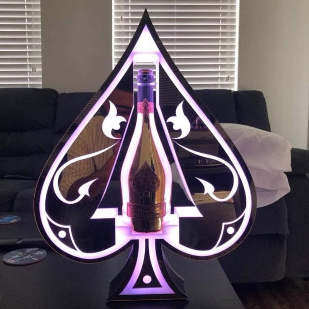 BAYUE GlowBar Rechargeable Color Flashing Armand De Brignac Champagne Glorifier Display LED Ace Of Spade VIP Bottle Presenter