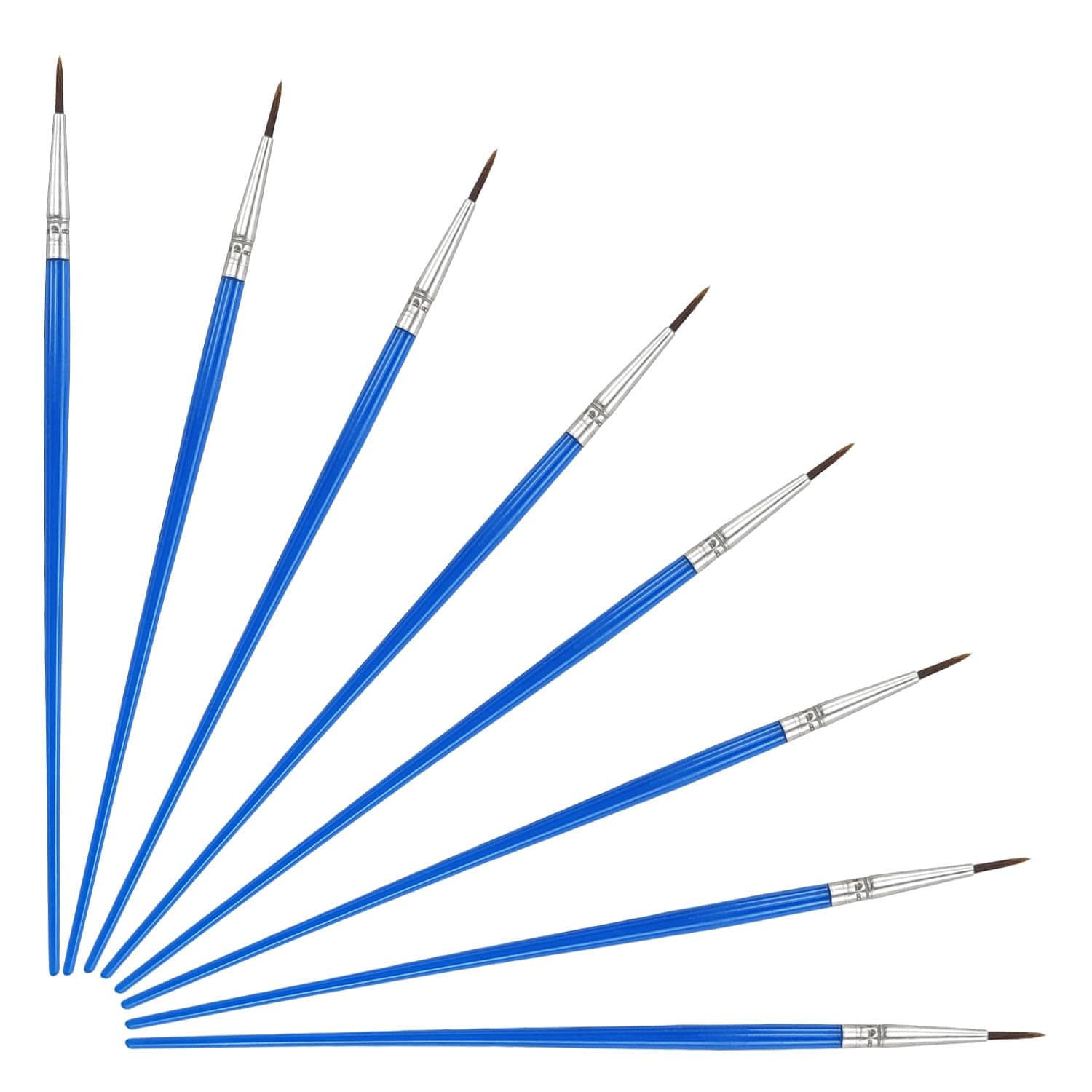 BOROLA 8PCS Acrylic Oil Watercolor Round Pointed Tip Painting Set, Nylon Paintbrush Small Brush Bulk, Suitable for Art Painting, Craft, Detail Face Painting for Adults, Artists, Hobby Painters