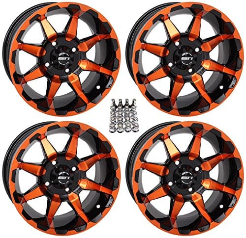 STI HD6 ATV Wheels/Rims Orange/Black 14" Sportsman RZR Ranger