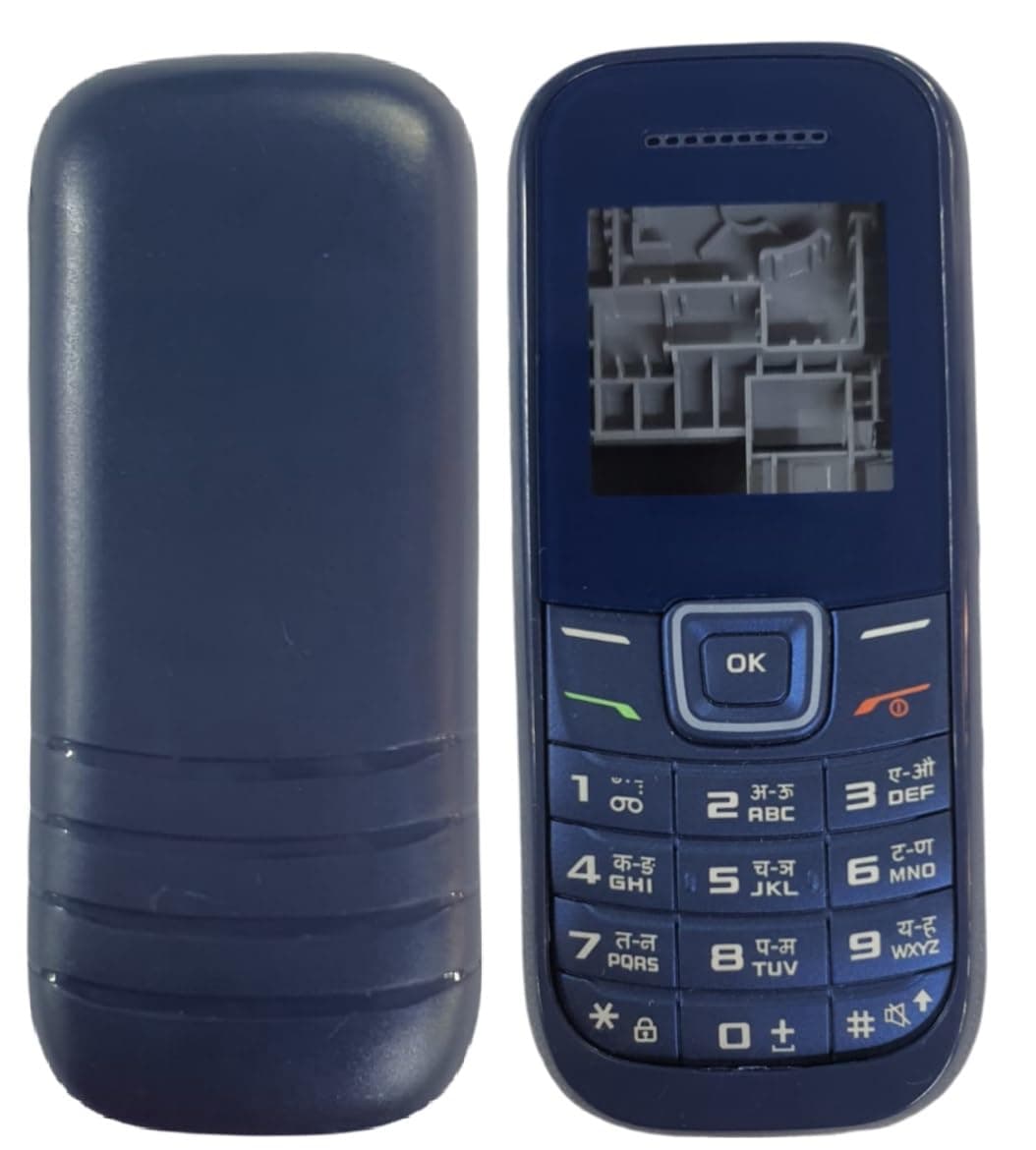 Plastic Front and Back Case Full Keypad Housing Body Panel Made for Samsung Guru 1200 E1200 - Blue (Not A Mobile Phone, only Body Panel)