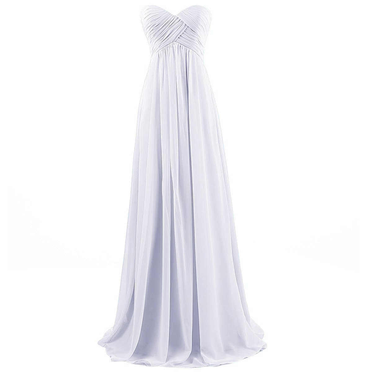Ouman Sweetheart Bridesmaid Chiffon Prom Dress Long Evening Gown