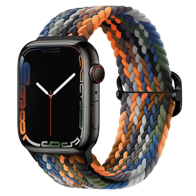 SUIMUMU Braided Strap Compatible with Apple Watch Straps 45mm 41mm 40mm 44mm Elastic Solo Loop Sport Bands for IWatch Series 8 7 6 5 SE Ultra Adjustable Stretchy Belt with Buckle(Watch Not Include)