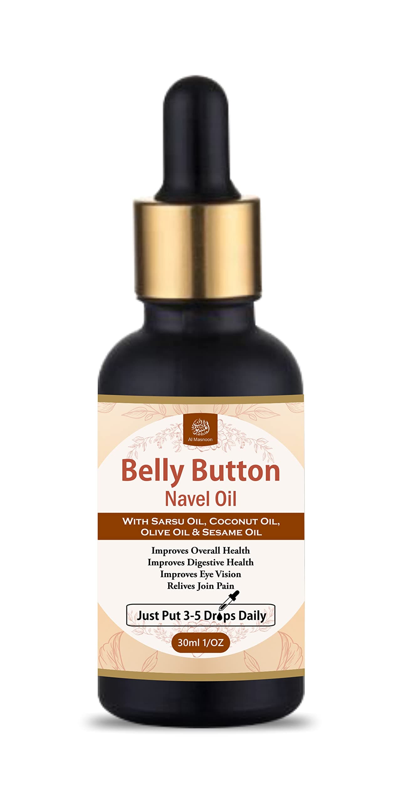 Belly Button Oil/Nabhi Oil/With Coconut, Sarsu & Olive Oil 30Ml Pack Of 1