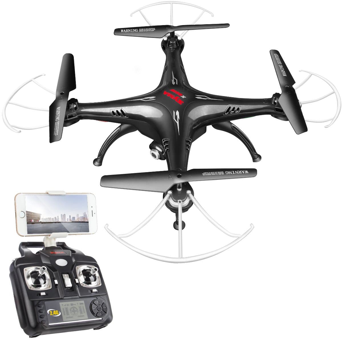 Syma X5SW RC 2.4G 6-Axis FPV Quadcopter Drone Helicopter Headless With HD Camera IOS&Android Sync Real Time Video Black