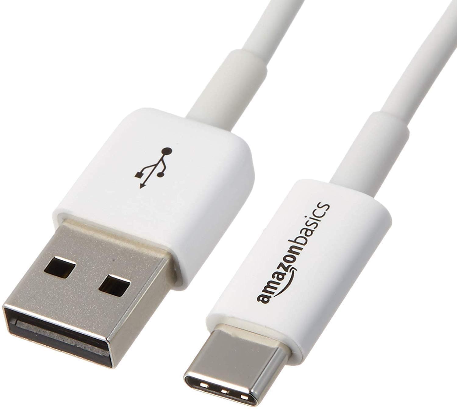 Amazon Basics USB-C to USB-A 2.0 Fast Charger Cable, 480Mbps Speed, USB-IF Certified, for Apple iPhone 16/15, iPad, Samsung Galaxy, Tablets, Laptops, 1.8 m, White