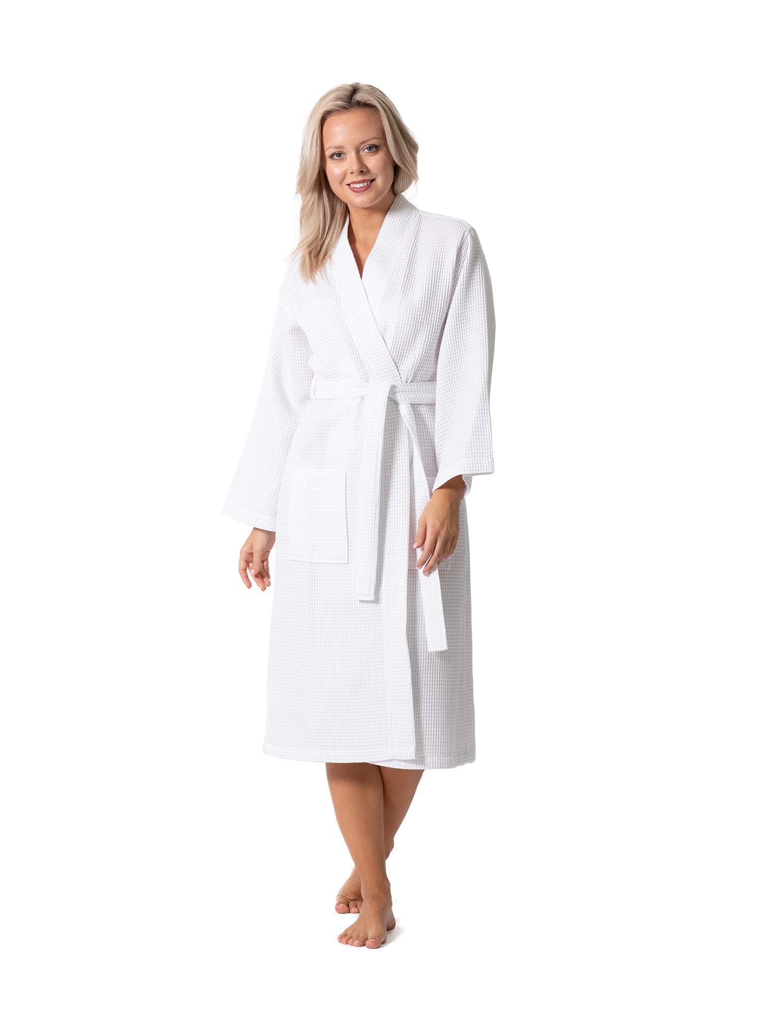 Turkish Linen Waffle Knit Lightweight Kimono Spa & Bath Robes for Women - Quick Dry - Soft