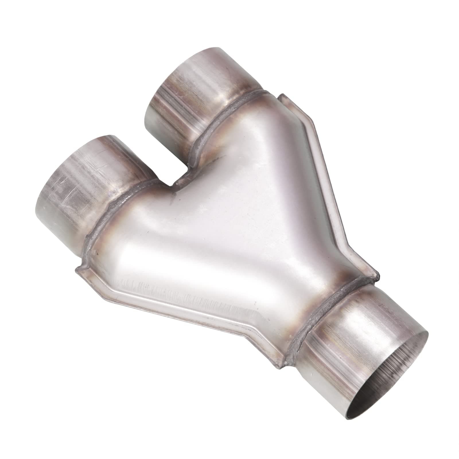 Universal 409 Stainless Steel Exhaust Y Pipe, 3" Single to 2.25" Dual Exhaust Adapter Connector for Car Truck, 10" Overall Length, Weld-on