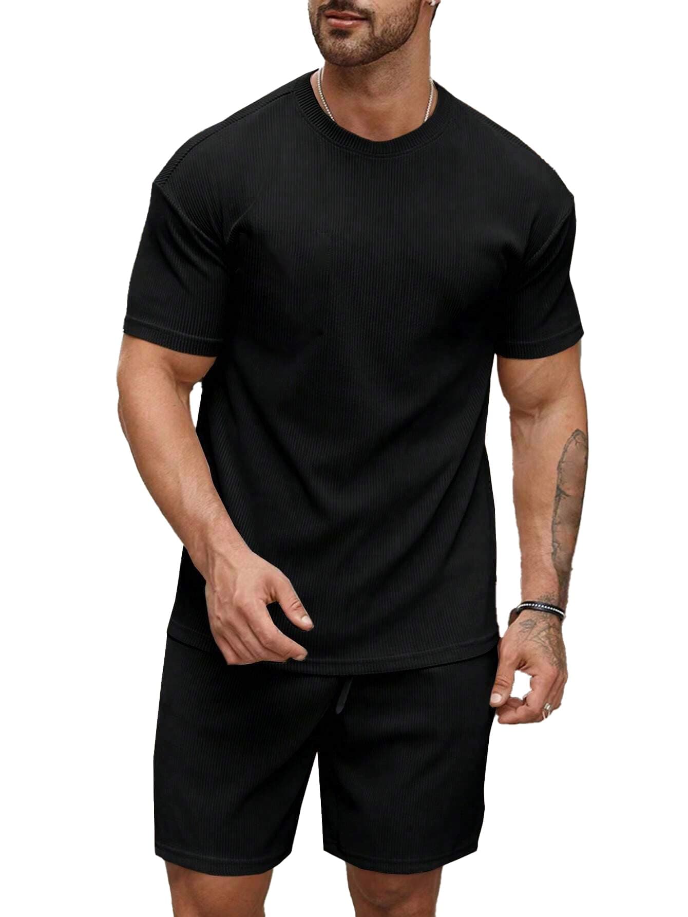 Men's Pyjama Set - T-Shirt and Shorts Night Wear - Night Suit for Men