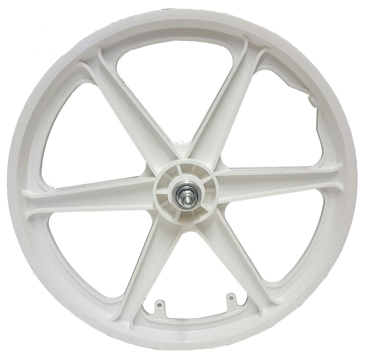 Trinity B2B 20" Front BMX Straight 6 Spoke WHITE Aero Mag Nylon Retro Freestyle Bike Wheel
