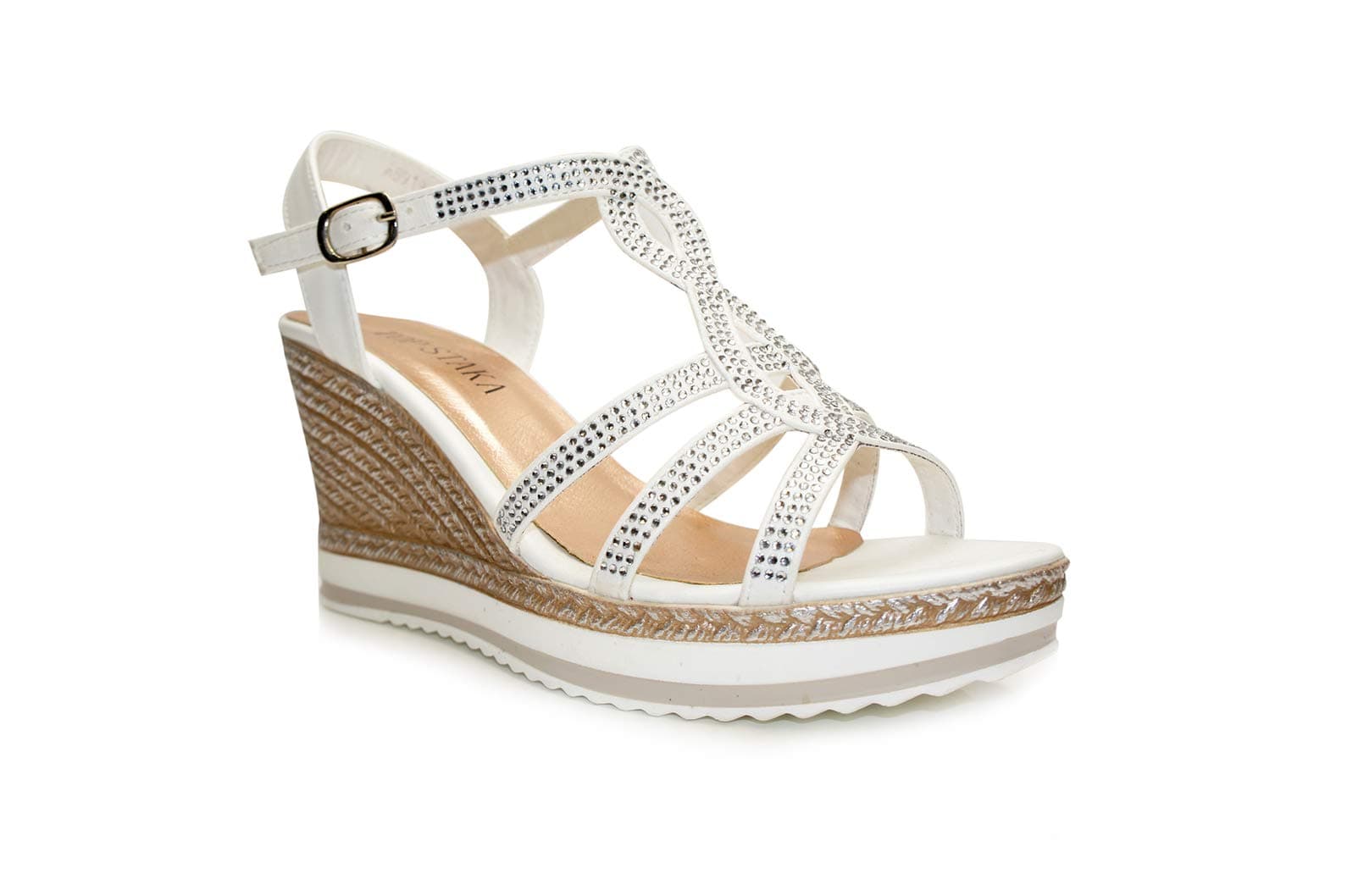 IVACHY Womens Wedge Ladies Crystal Sparkling Sandal Shine Espadrille Platform Shoes Size UK