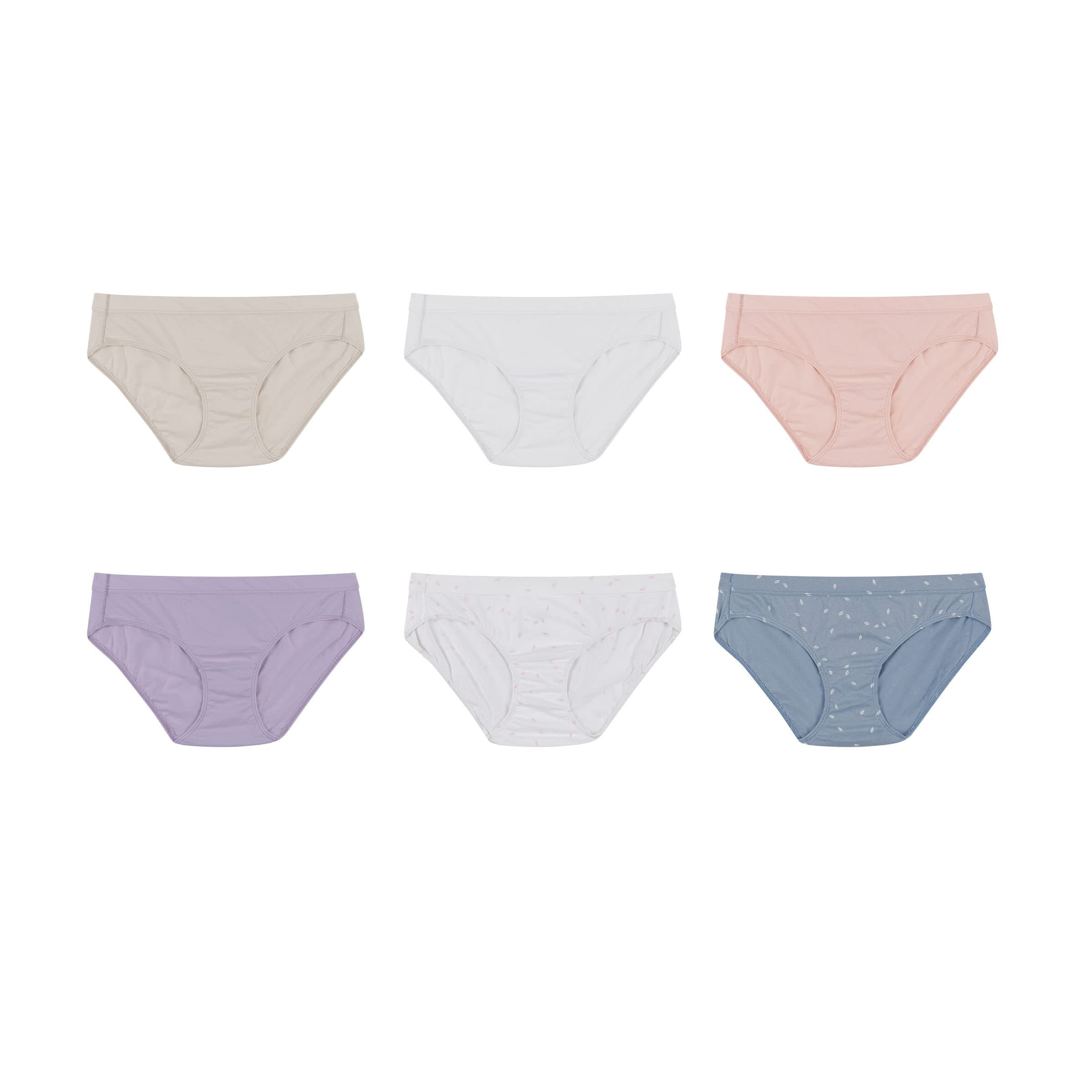 Women's Organic Cotton Panties Pack, ComfortSoft Underwear, 6-Pack (Colors May Vary)