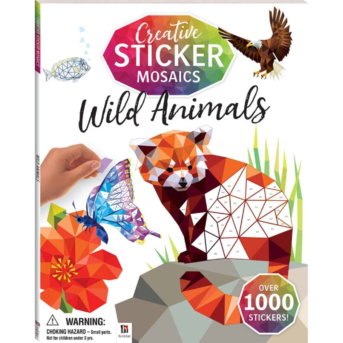 Hinkler - Creative Sticker Mosaics - Painting by Sticker - Mosaic Sticker Book for Adults - Creature Sticker Art (Wild Animals) [Paperback] Pty Ltd, [Paperback] [Jun 24, 2019] Pty Ltd