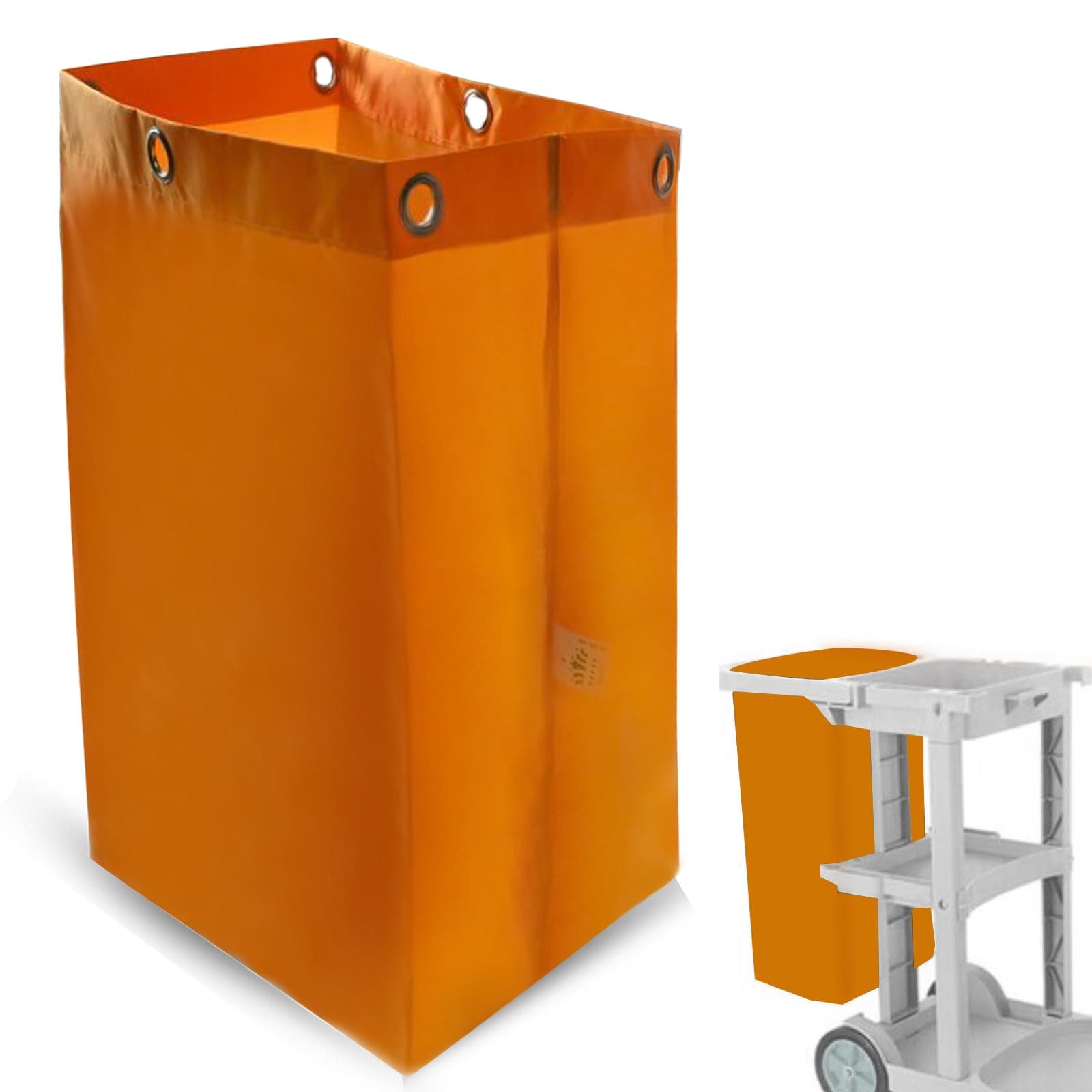 GIEHOUGRIO Replacement Janitorial Cart Bag, Waterproof High Capacity Cleaning Cart Bag, Thickened Housekeeping Cart Cleaning Bags for Housekeepers Commercial Janitor Cart Bag, Yellow