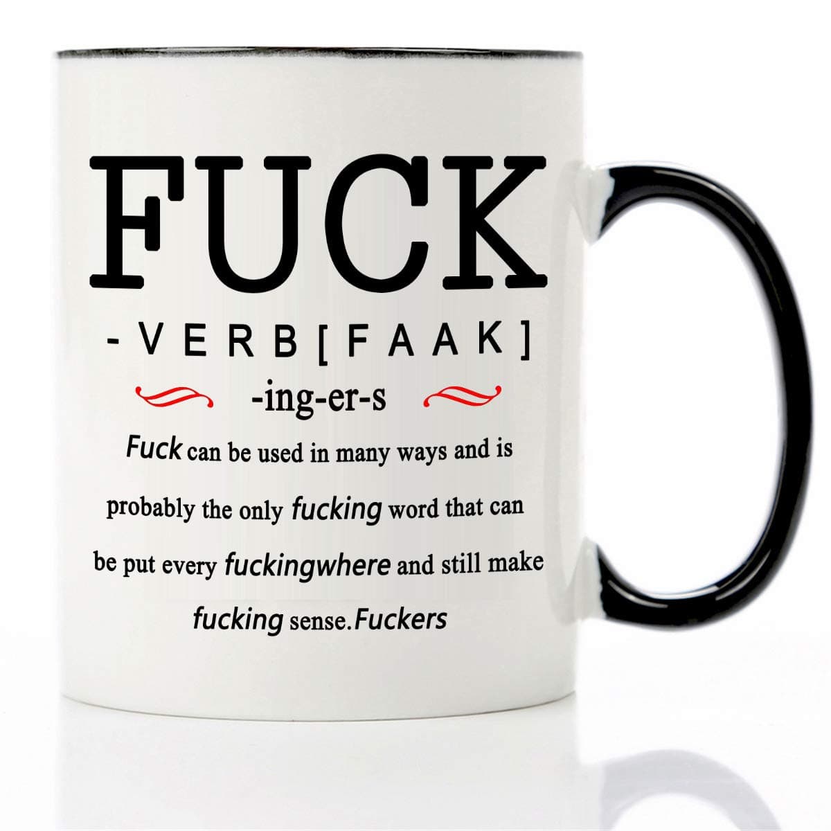 Mecai Coffee Mug-The F word and verb definition-11 OZ Ceramic Coffee Mug,Christmas Birthday Day Gag Gifts For Men Women Coworker Friend