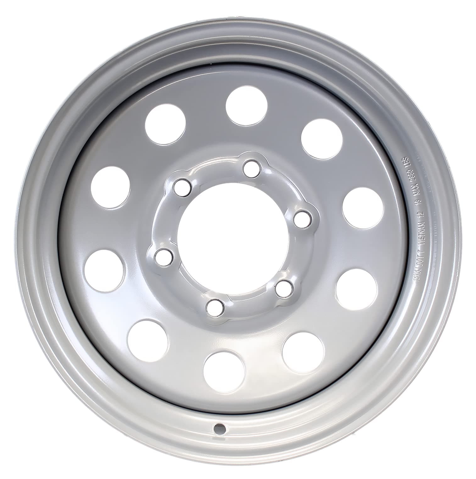 eCustomrim Trailer Wheel 15 Inch 15X6 6 Lug On 5.5 Inch Silver Grey Modular Rim
