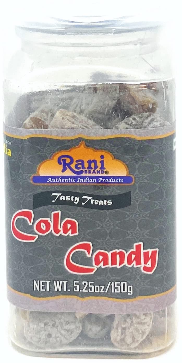 Rani Cola Candy 5.25oz (150g) Vacuum Sealed, Easy Open Top, Resealable Container ~ Indian Tasty Treats | Vegan | Gluten Friendly | NON-GMO | Indian Origin