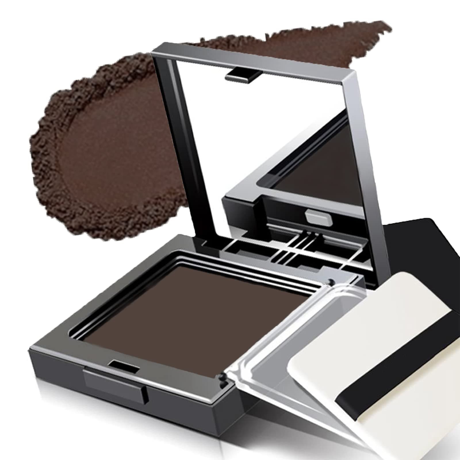 Instantly Hairline Shadow - Powder Quick Cover Grey Hair in Regrowth Treatments Windproof Sweatproof Touch-Up for Root Concealer Long Lasting with Mirror & Puff (（Dark brown）), Pack of 1