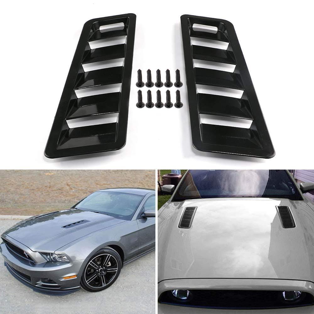 Hoods Vents Bonnet Cover Hood Scoop For Cars Vent Cover HTRACING (Black)