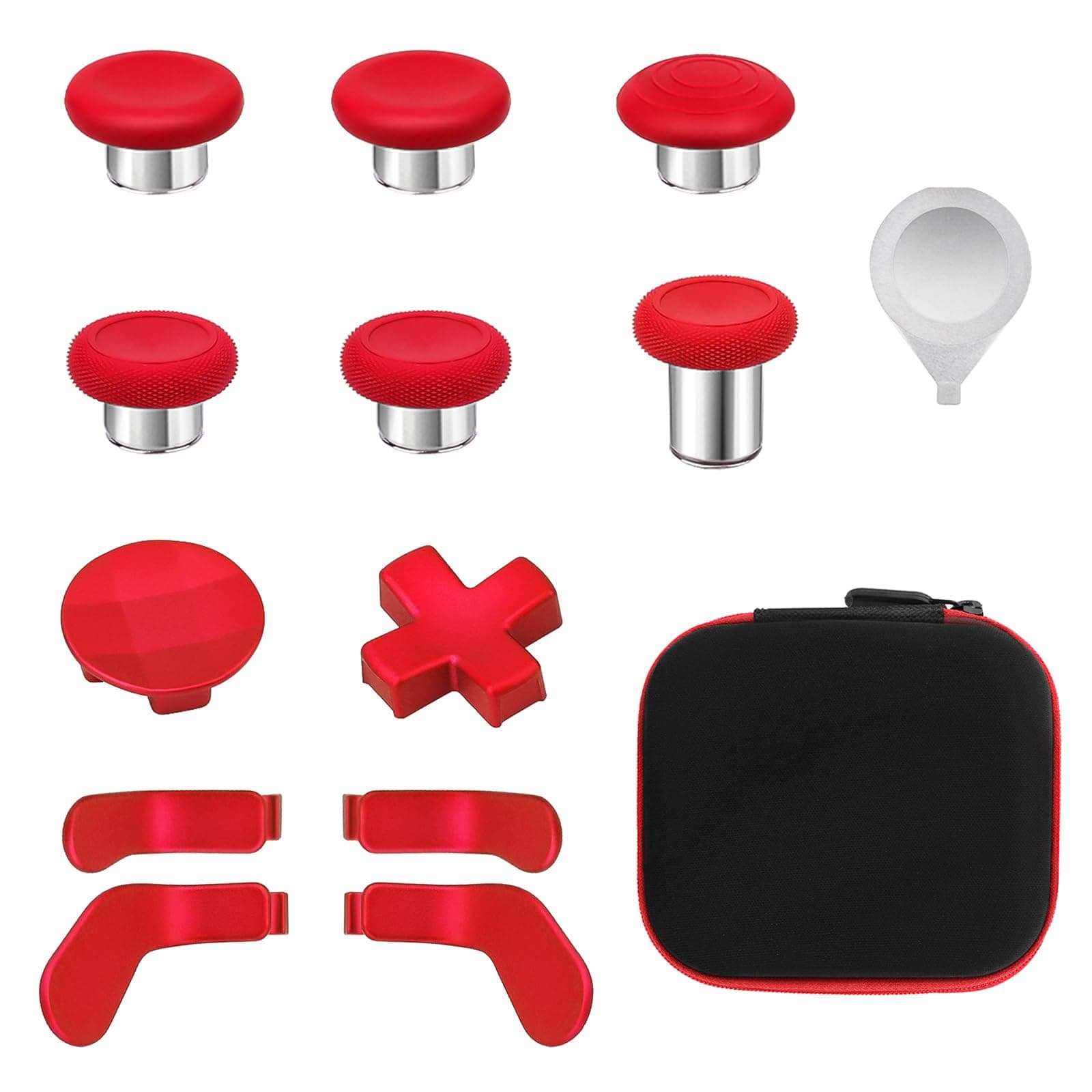 VANPARK Accessories for Xbox One Elite Series 2 Controller(Model 1797), Metal Thumbsticks Paddles Joysticks Replacement Parts Kits Compatible with Xbox Elite Wireless Controller Series 2 Core(Red)