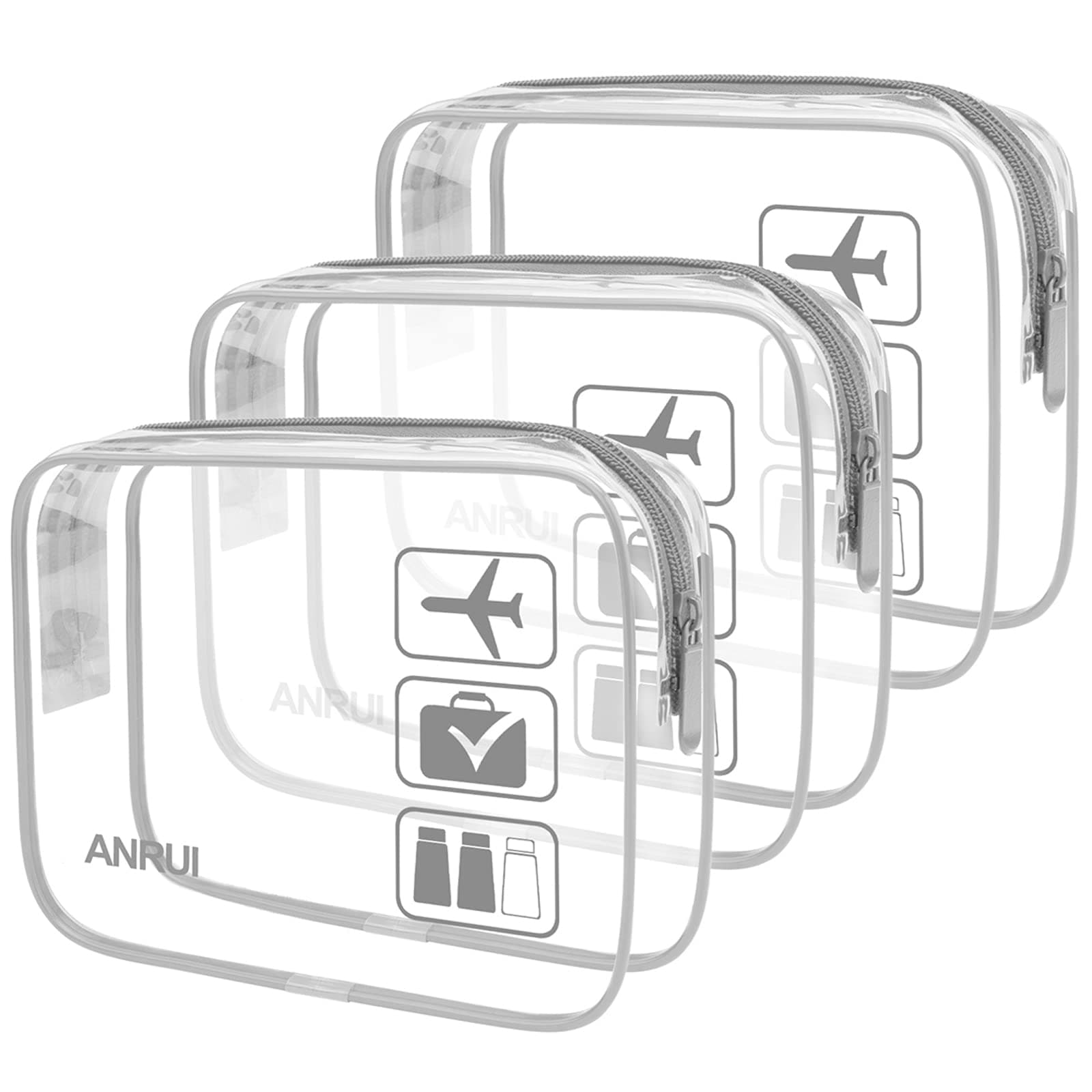 ANRUI Makeup Bags Clear Cosmetic Bag for Women Small Makeup Pouch for Girls/Kids Travel Toiletries Organizer Bags Waterproof Travel Liquids Storage Bags