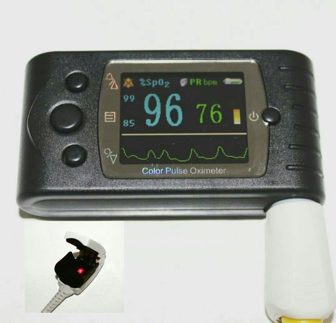 ArmoLine Handheld Pulse Oximeter with "Baby-Adult-Newborn" Variations Real Time Measurements Large Screen Colour Display-External SpO2 Probe (Adult)