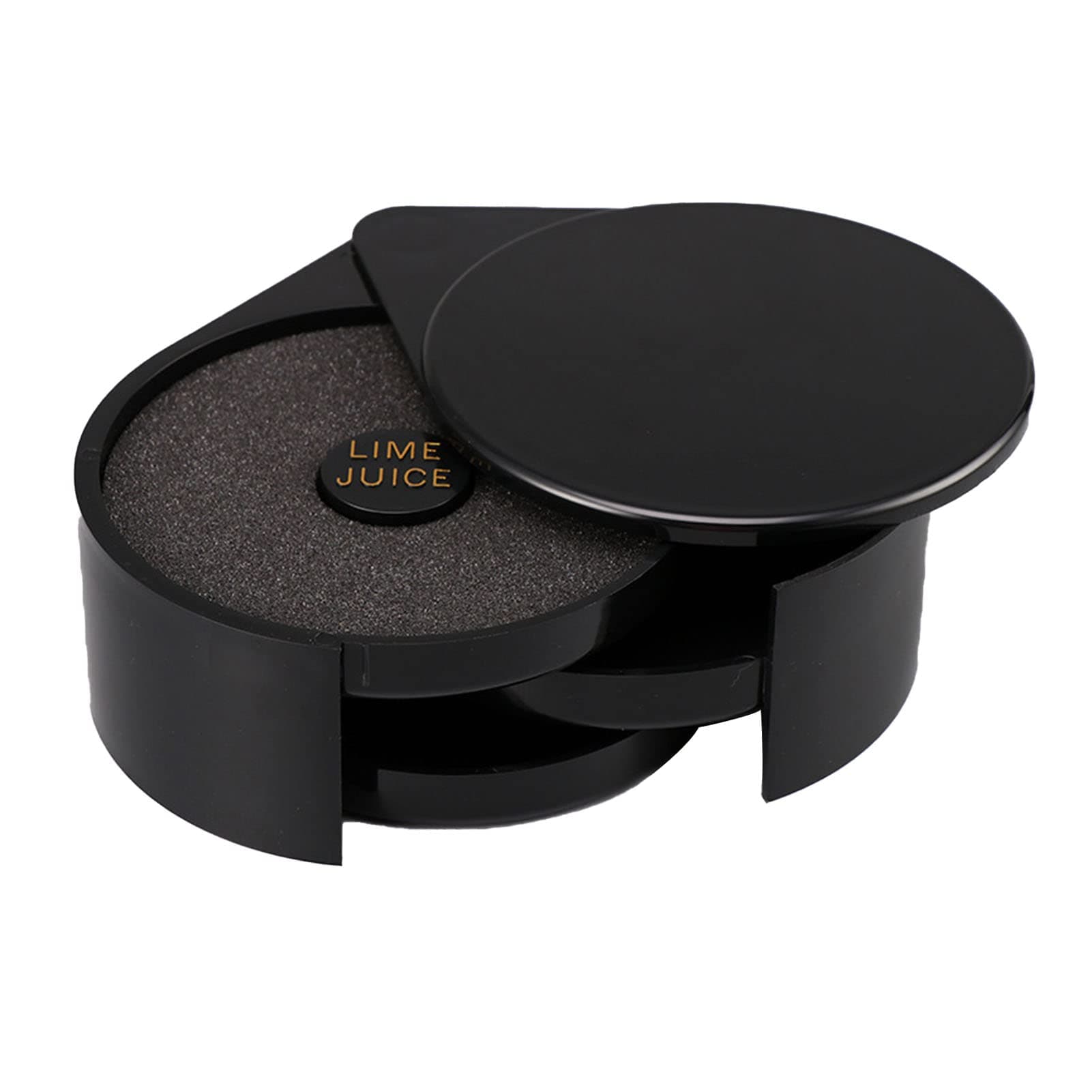 Kuuleyn Bar Glass Rims,Bartesian Cocktail Machine,1PC Black Bar Glass Rimmer 3 Tier Rotation Opening Bar Cocktail Seasoning Box Sugar Salt Rimmer Bartender Tool