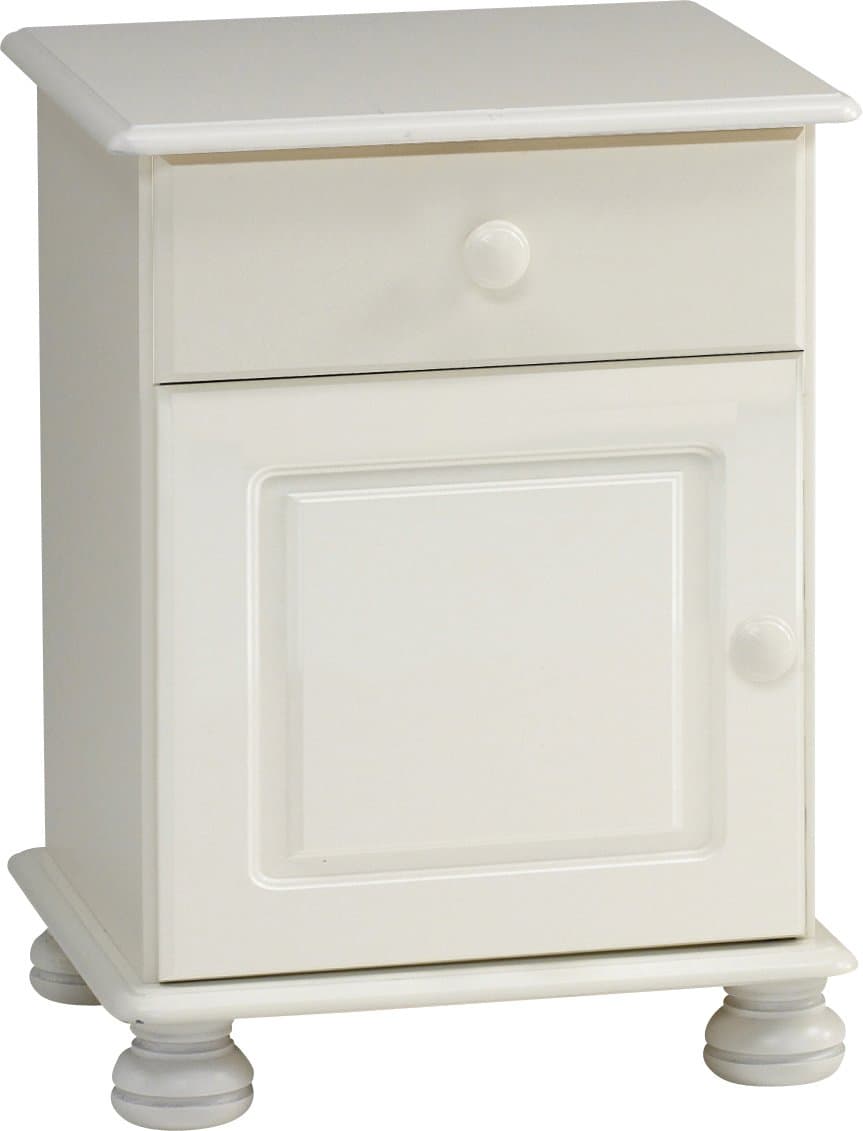 SteensFurniture Richmond 1-Door 1-Drawer Bedside, White
