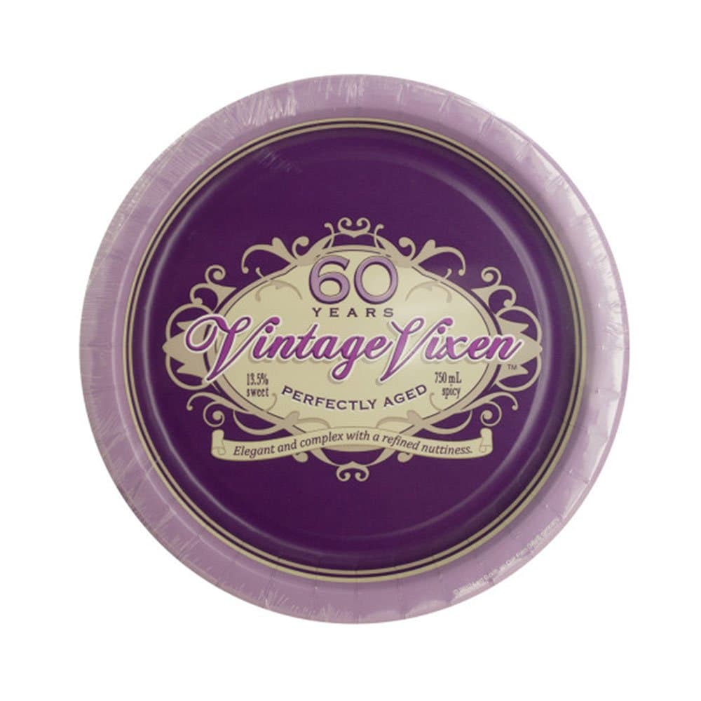 JT Party Supplies Party Plates Vintage Vixen 60 Birthday Plates-24 Pack