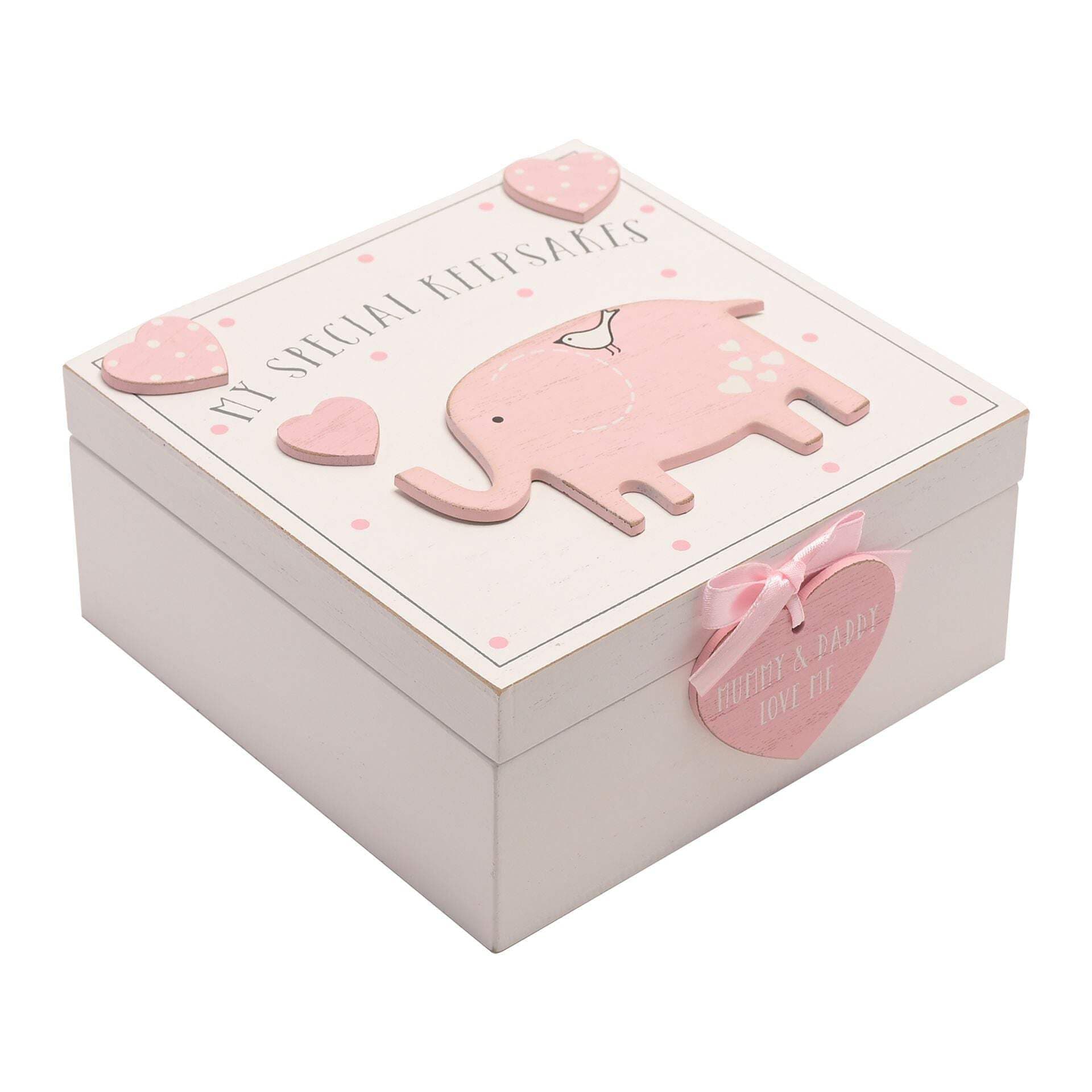 Always Present Baby Girl wooden Memories Keepsake Box Vintage Style