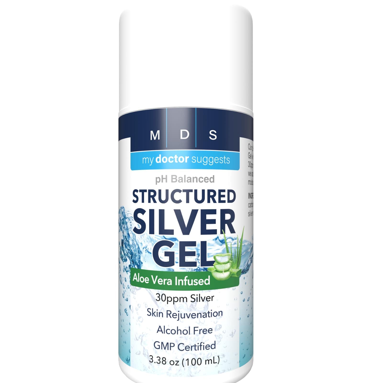 Colloidal Silver Gel, Burn and Wound Care with Aloe Vera - 30ppm pH Balanced Formula Helps Soothe Burns, Sores & Eczema - Structured Silver - Made in USA (3.38 oz)