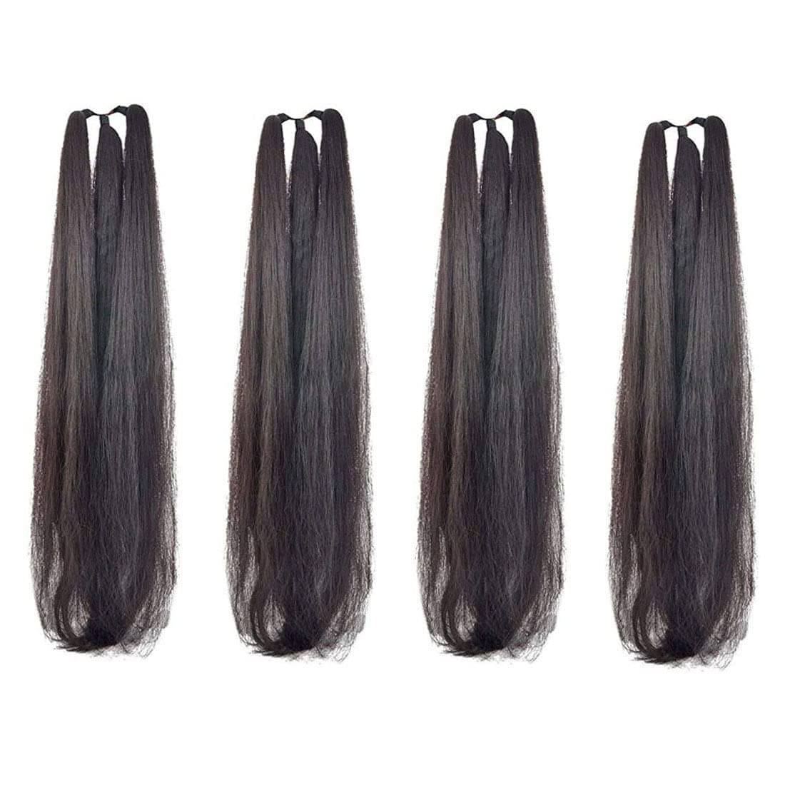 GuruEmbellish Set of 4, 24Inchs Black Hair Parandi for Wedding Accessories Hair Extension, Hair Accessories For Women and Girls