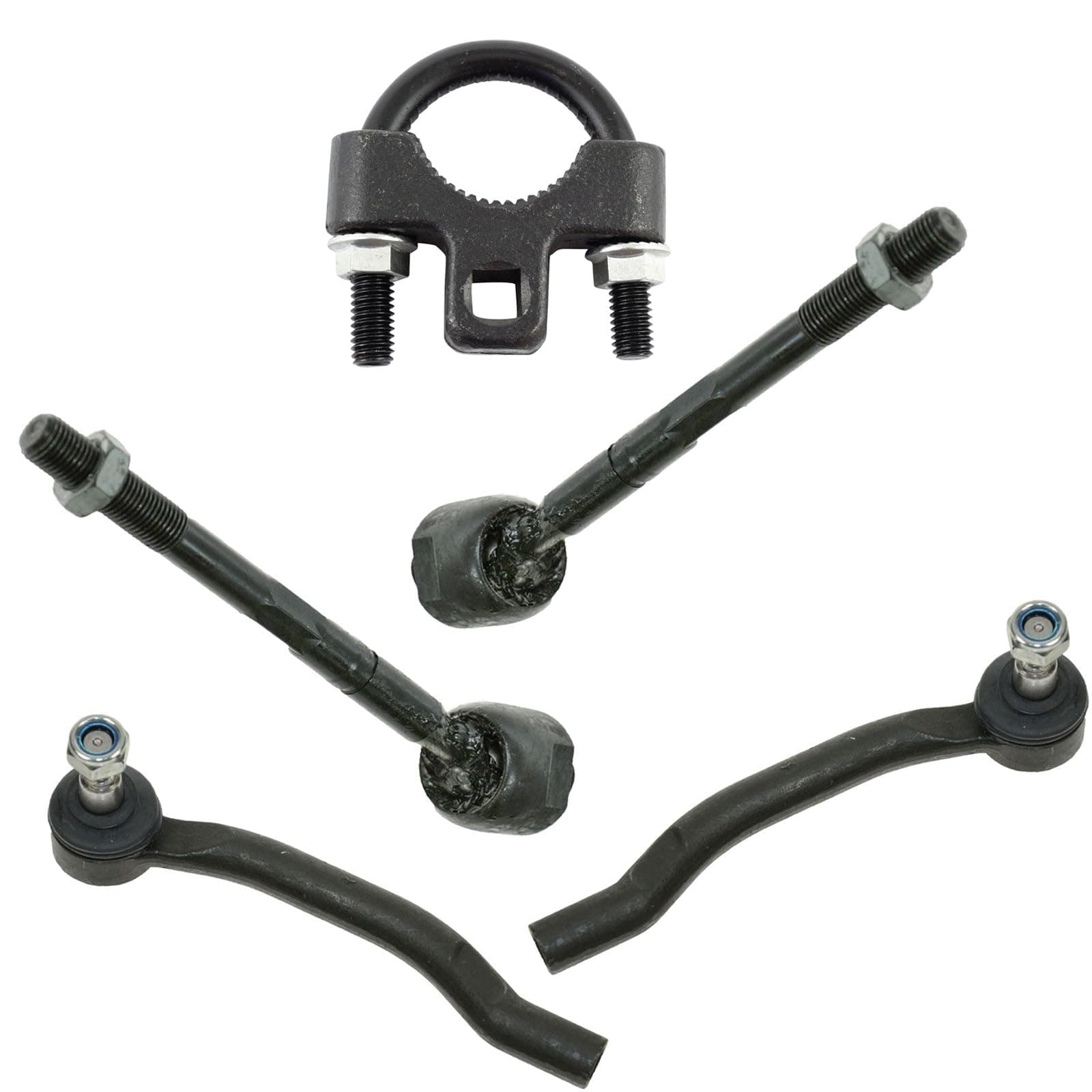 TRQ Front Inner and Outer Tie Rod Set 4 Piece Compatible with 2001-2006 Acura MDX 03-08 Honda Pilot
