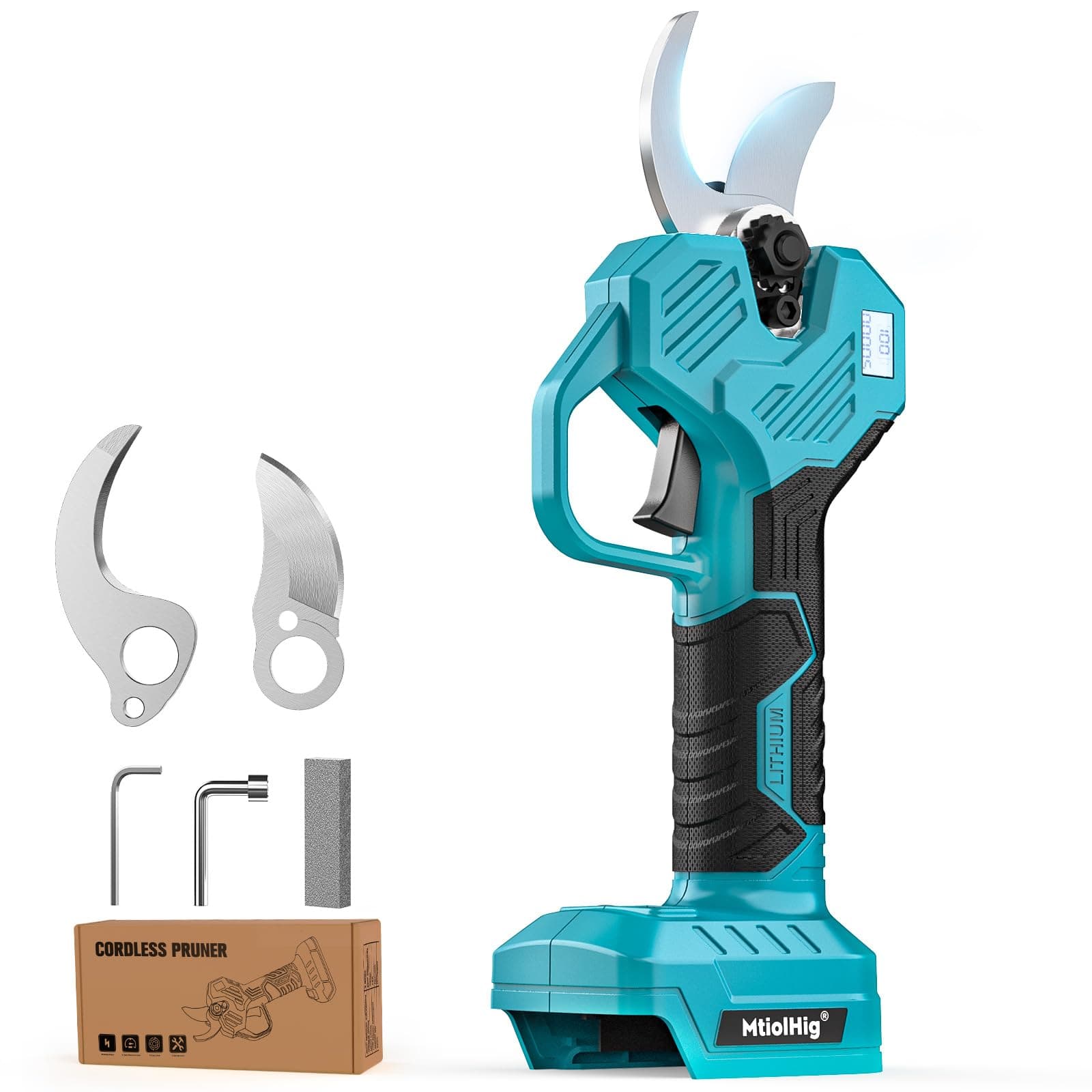 Cordless Electric Pruning Shears: 1.5-2 Inch Portable Pruning Shears Compatible with Makita 18V - Garden Pruners Tool with LCD Display