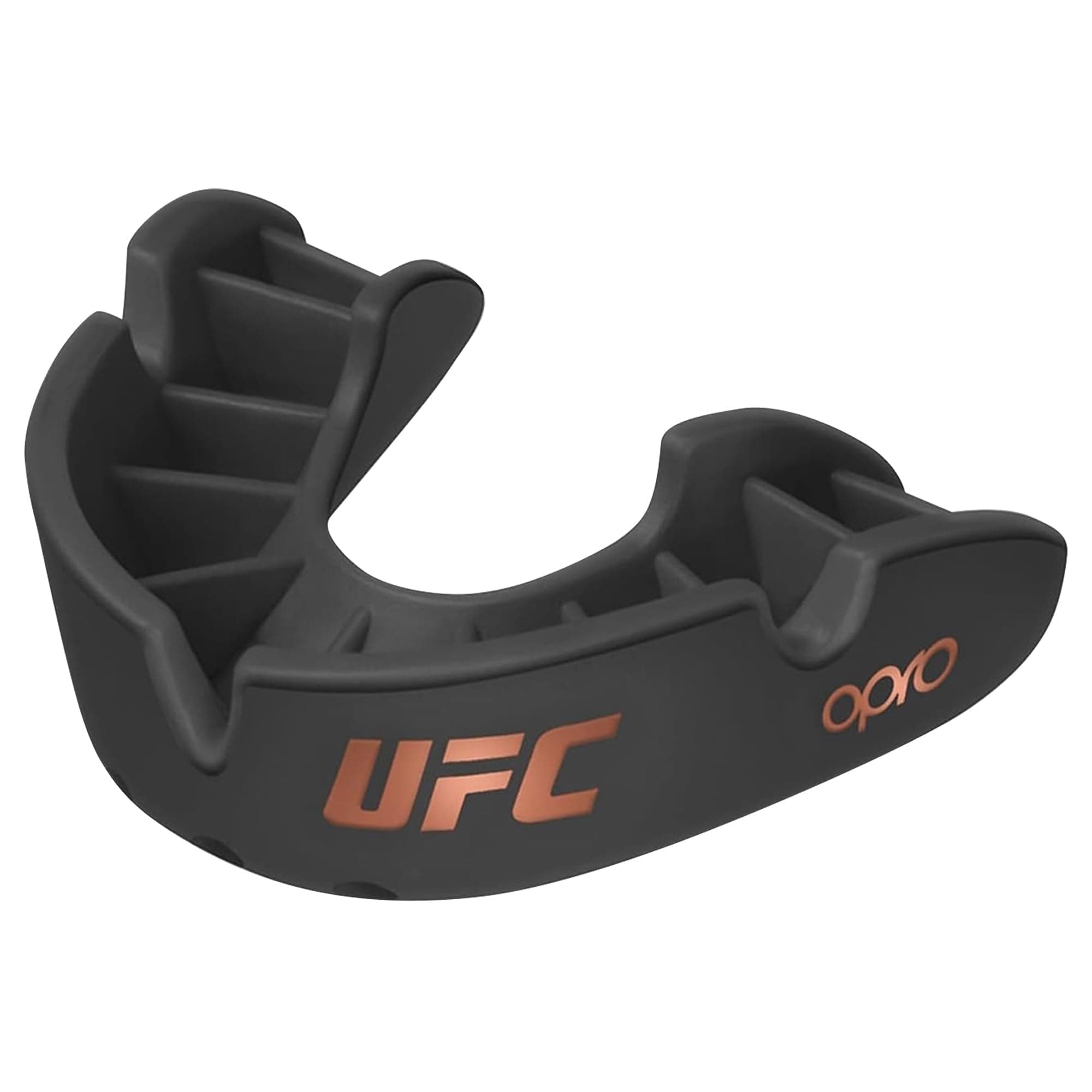 OPRO UFC Bronze Level Mouth Guard with Fitting Device – Moldable Mouthpiece for jiu Jitsu, Lacrosse, Rugby, MMA, Wrestling, Football & Boxing Mouthguard – Mouth Guard Case Included (Adult, Black)
