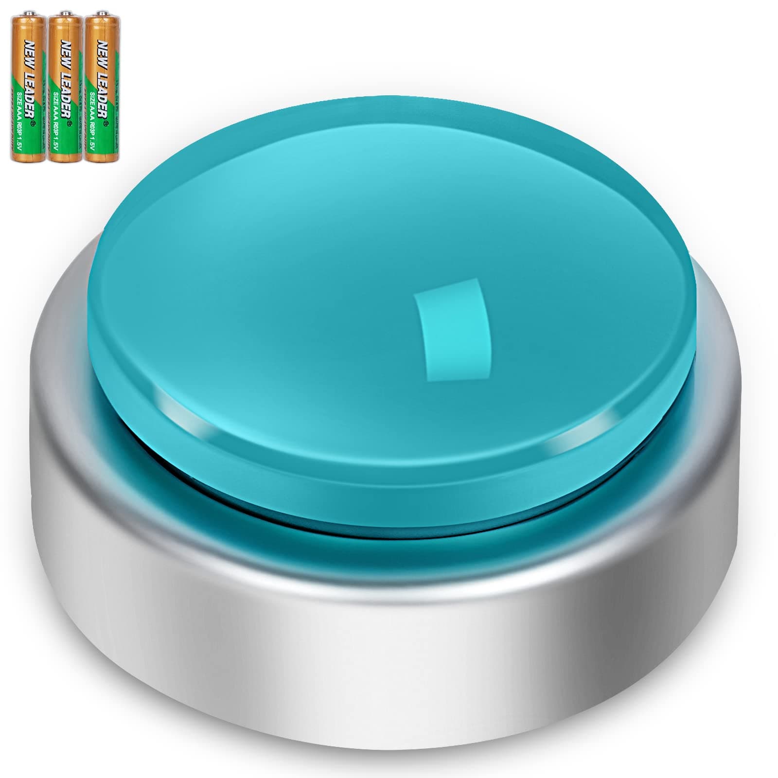 BATVOX Large Talking Button Clock, Talking Alarm Clock with Volume Control, Telling Time and Day of the Week, Alarm, Gift Clock for Mother,Father,Seniors,Elderly,Blind People (Silver&Blue)