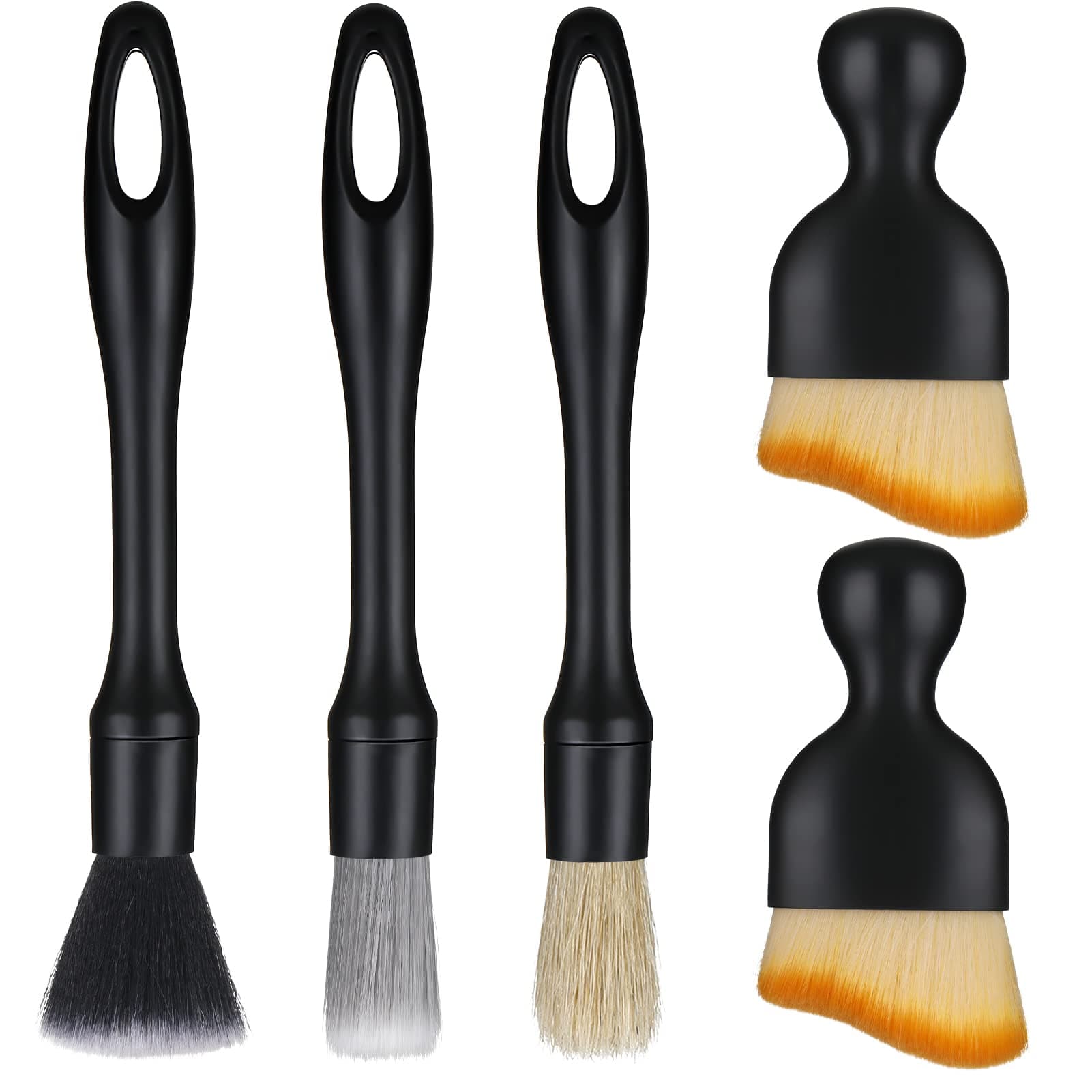 5 PCS Car Detailing Brush Set, Car Interior Detailing Brushes Auto Ultra-Soft Detail Cleaning Brush Dust Removal Brushes Tool for Interior/Exterior Automotive Trim Wheel Rim Engine