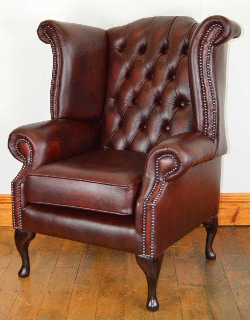 Chesterfield four piece suite in antique Oxblood leather