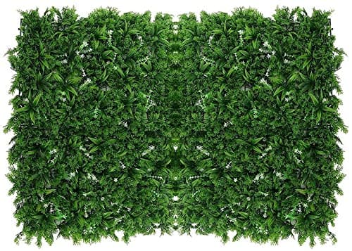 YAHOME Artificial Faux Hedges Plant Peach Leaves Wall Pannels for Indoor and Outdoor Use Boxwood Hedge Set Used As Fence Privacy Screen Grass Wall Greenery Backdrop (4)