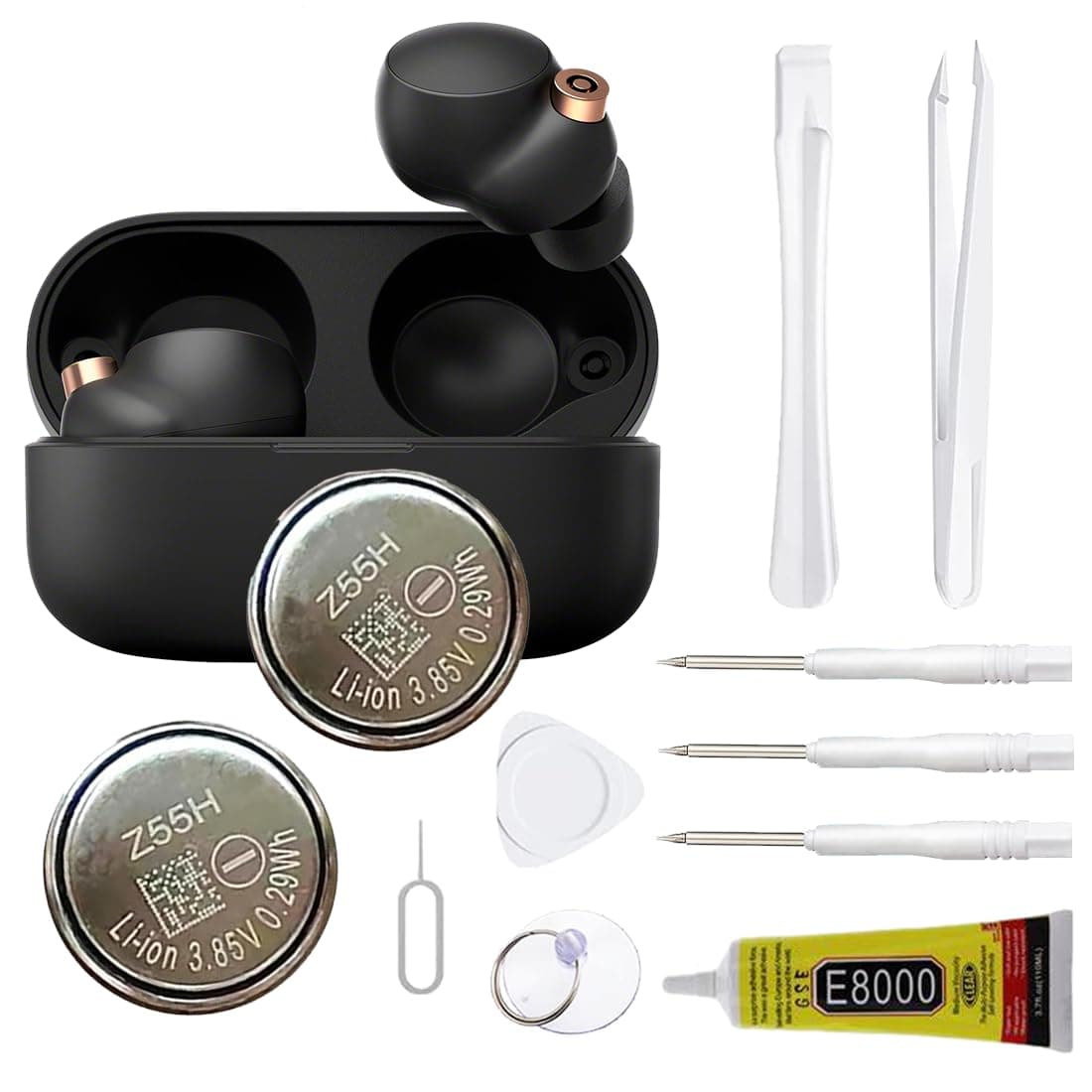 Z55H Battery,Compatible with Sony Headset Battery for WF-1000XM4(2PCS) Truly Wireless Earbud Noise Cancelling Headphones Premium with Installation Tools Kit 3.85V 75mAh