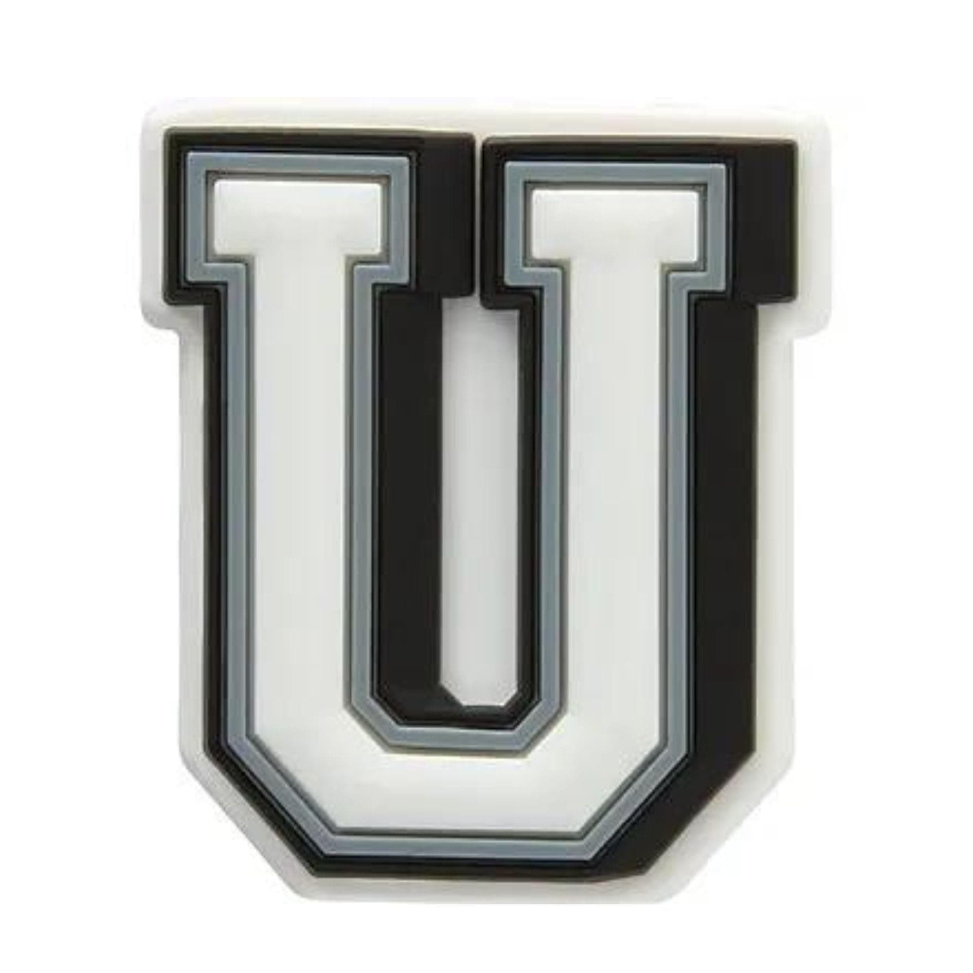 PinapesAlphabet U Croc Shoe Decoration Charm, Rubber Clogs Slipper Casual Decoration Fashion Charm, 1 Piece