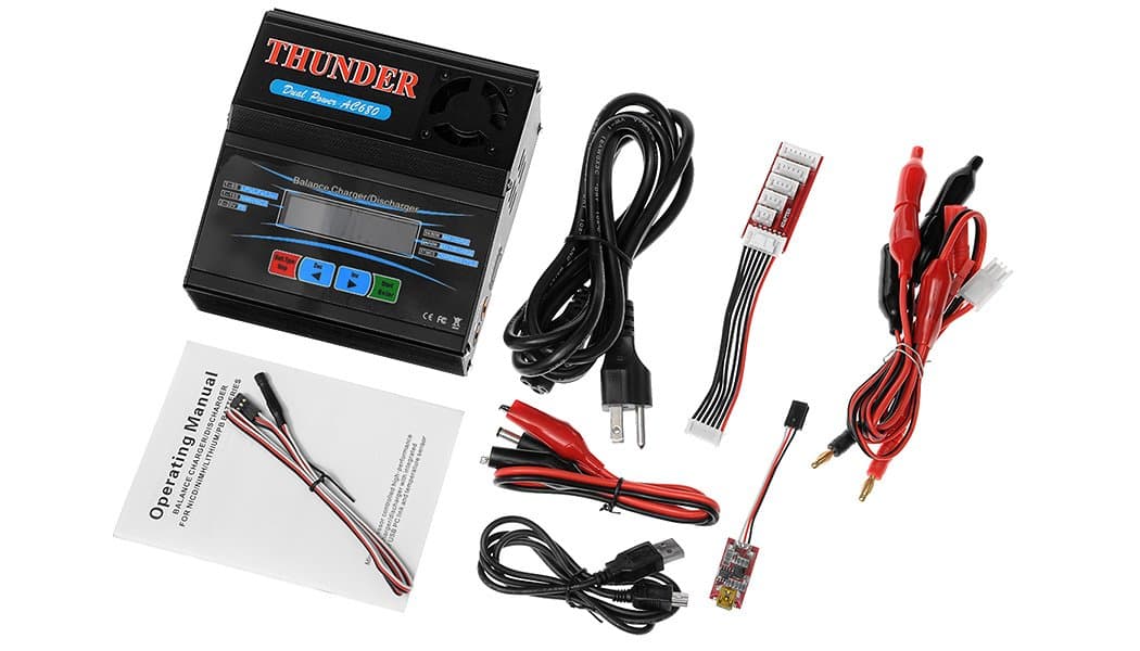 Professional Dual-Power LiPo Balance Charger/Discharger w/ AC Adapter for 1-6 Lipo/ 1-15 Nimh + USB to PC Software