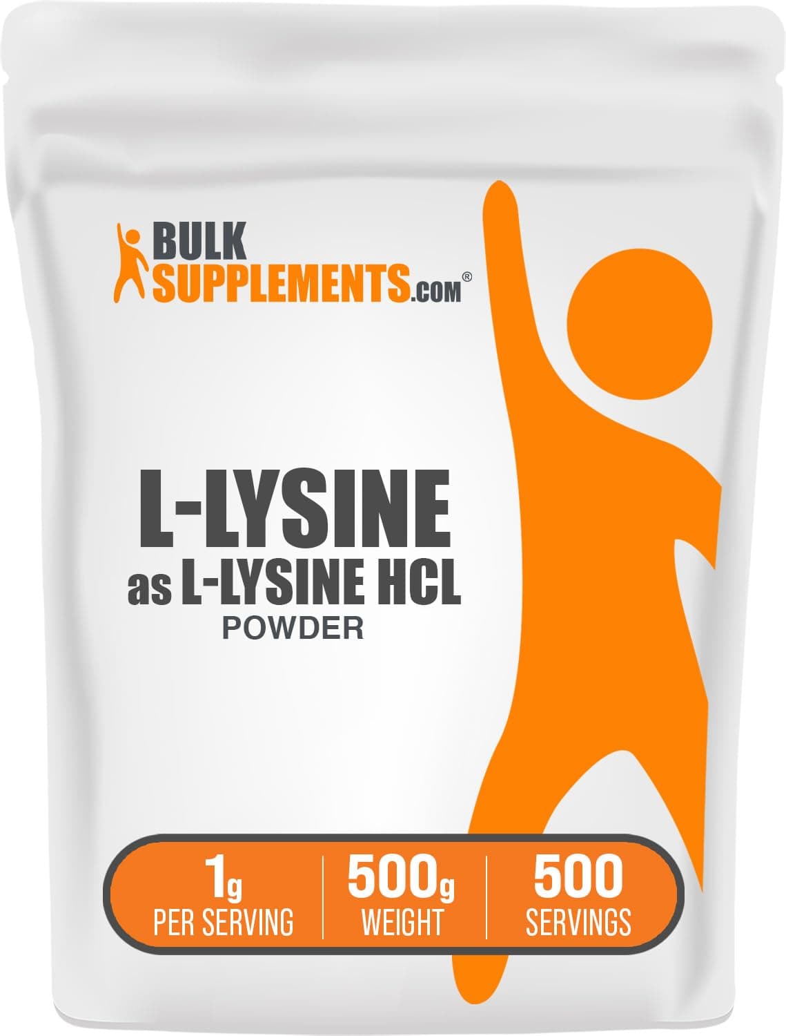 BulkSupplements.com L-Lysine Powder | 1000mg per Serving, 500g