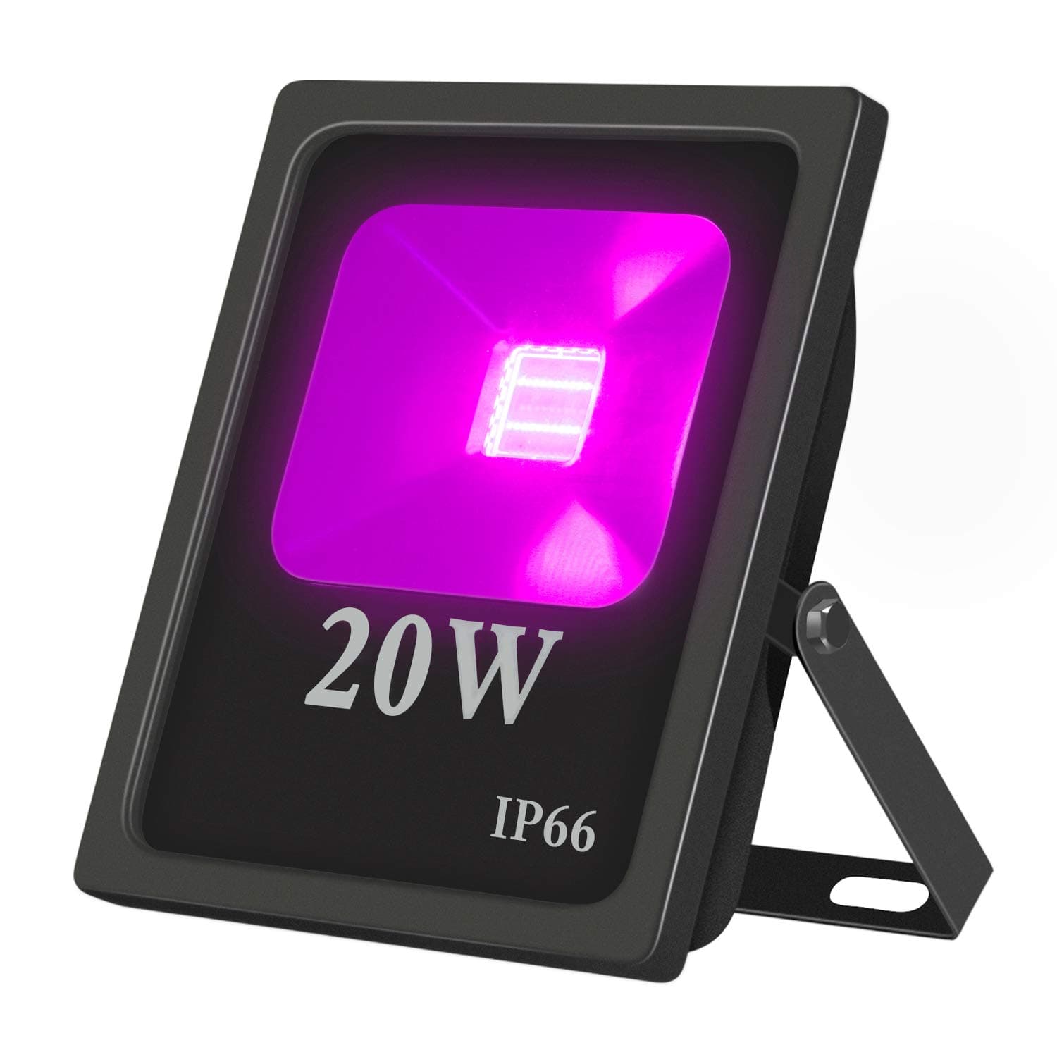 UV LED Black Light, PPWTISE 20W Ultra Violet UV LED Flood Light (85V-265V AC) IP66-Waterproof for Blacklight Party Supplies, Neon Glow, Fishing, Aquarium, Garden and More