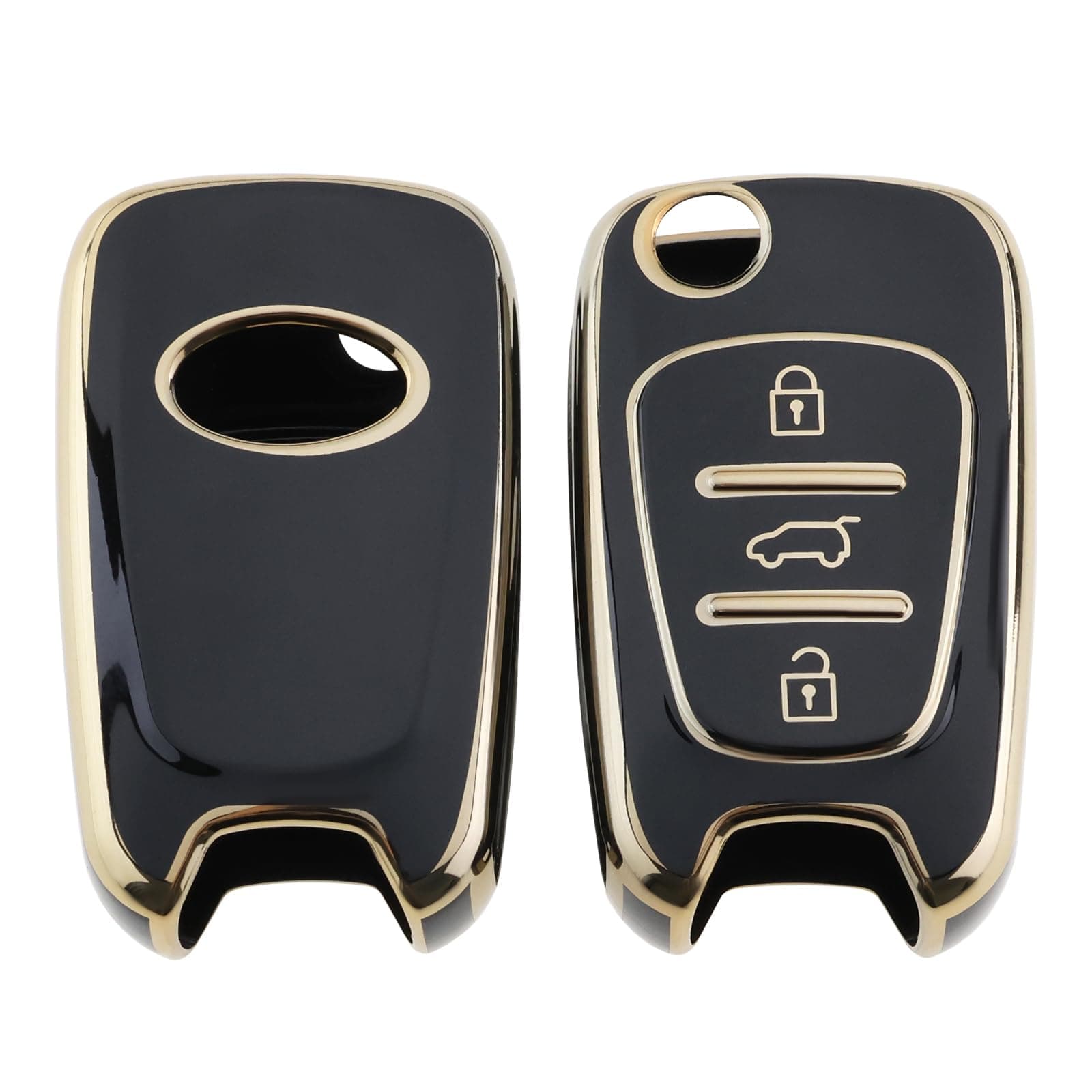 ECSiNG 2PCS 3 Button Car Key Fob Case Replacement Shell Case Cover Compatible with Kia Sportage Sorento Ceed Pro Rio Soul Venga Picanto