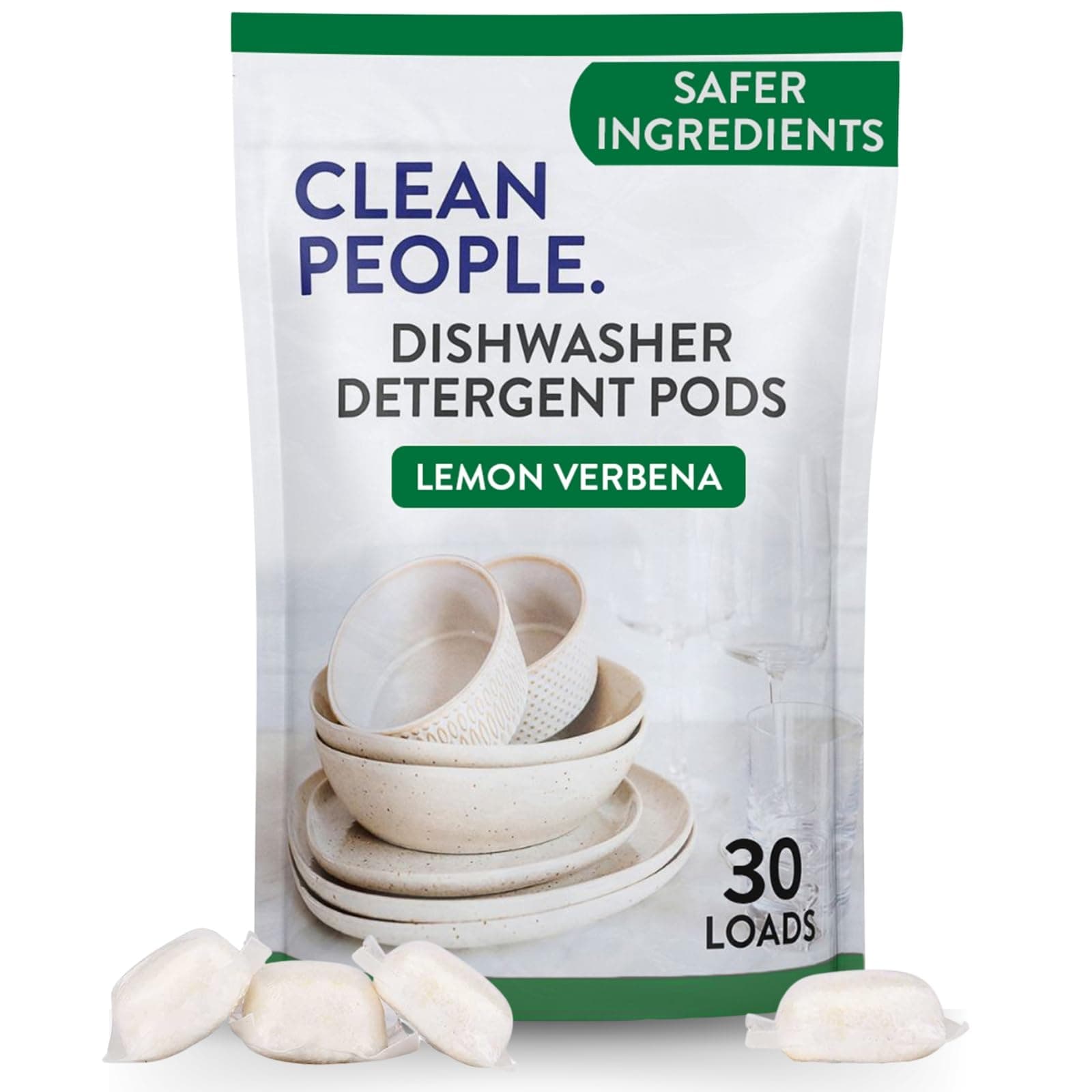 Dishwasher Pods - Cuts Grease & Rinses Sparkling Clean - Residue-Free - Phosphate Free Dishwashing Pods - Lemon, 30 Pack