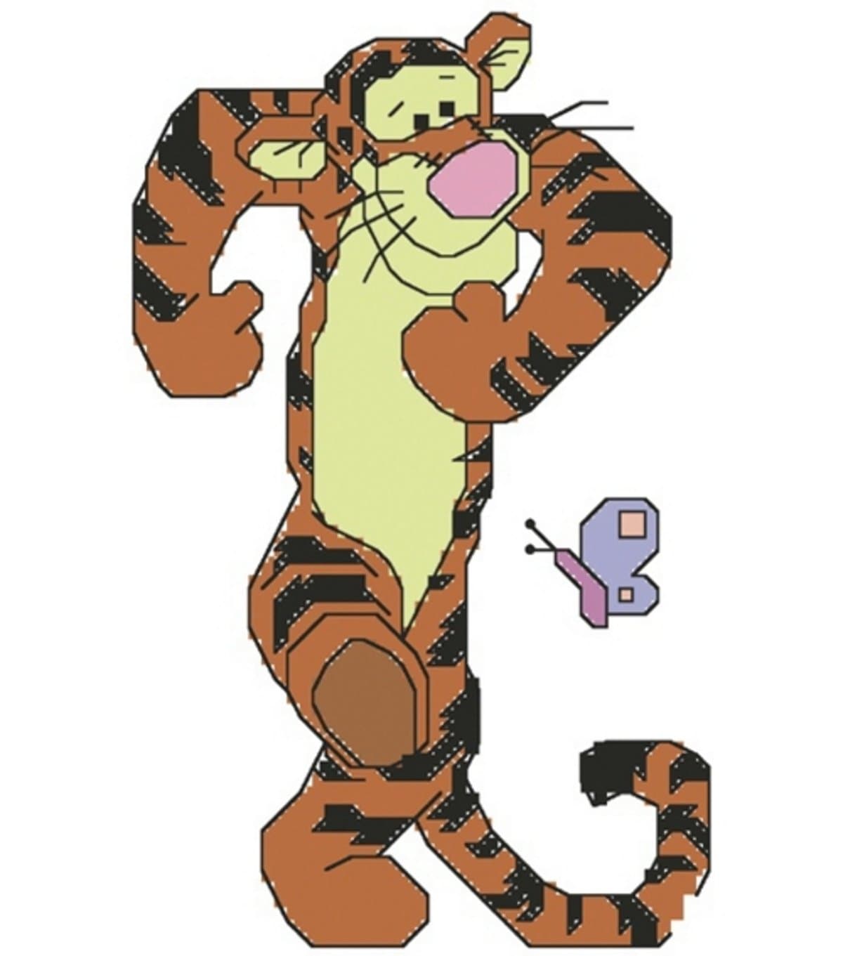 jbr1163 Janlynn Tigger & Butterfly Cntd X-Stitch Kit